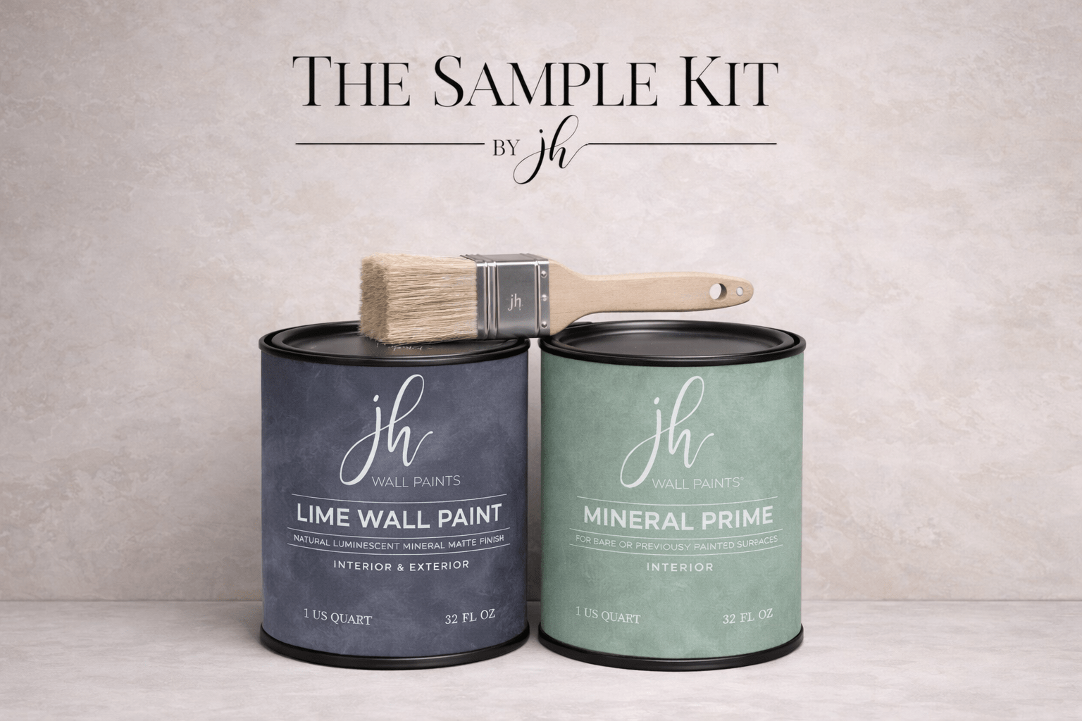 The Sample Kit by JH | Lime Wall Paint + Mineral Prime + Brush - JH Wall Paints